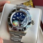 High Replica Rolex Deepsea Men D-Blue Face Stainless Steel Strap Black Bezel Watch 44mm